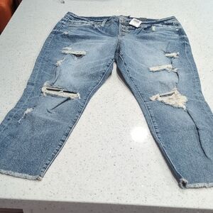 Torrid Blue Distressed Boyfriend Jeans